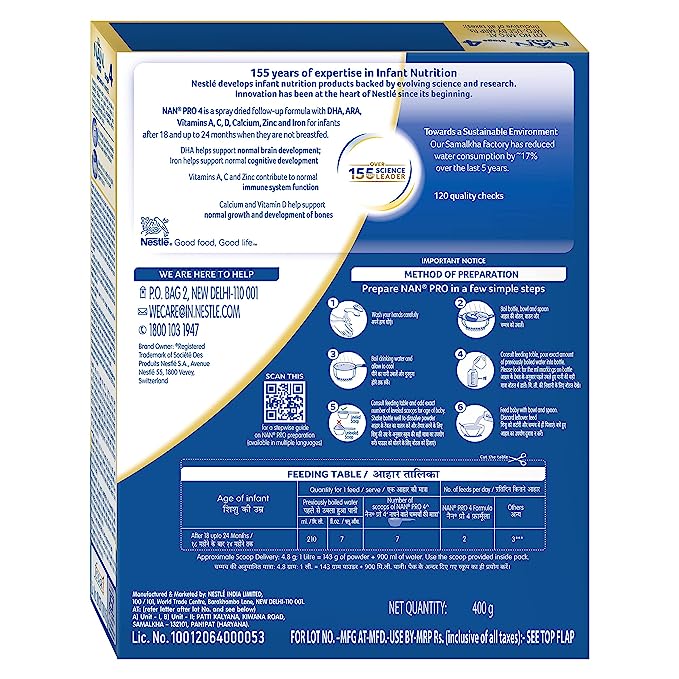 Nestle NAN PRO 4 Follow-Up Formula Powder After 18 months, Up to 24 months Stage 4