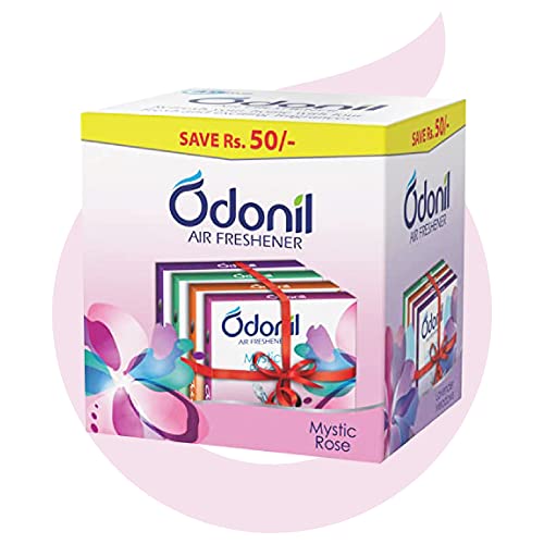 Odonil Bathroom Air Freshener Blocks Mixed Fragrances, 300gm (Pack of 4)