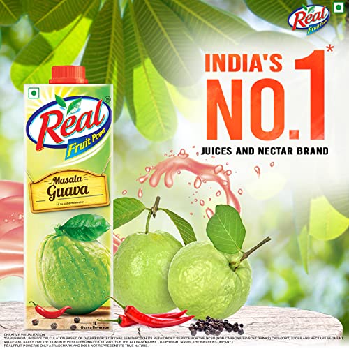 Real Masala Guava Fruit Juice, 1L (Pack of 2)