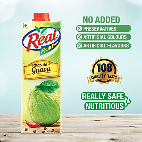 Real Masala Guava Fruit Juice, 1L (Pack of 2)