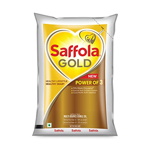 Saffola Gold Refined Oil Blend of Rice Bran oil & Sunflower oil Pouch