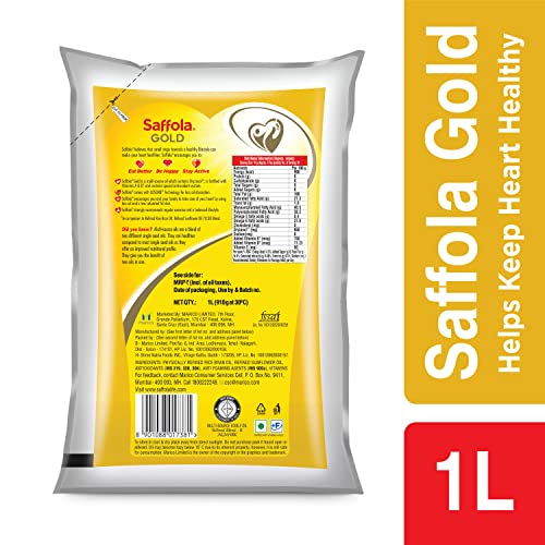 Saffola Gold Refined Oil Blend of Rice Bran oil & Sunflower oil Pouch