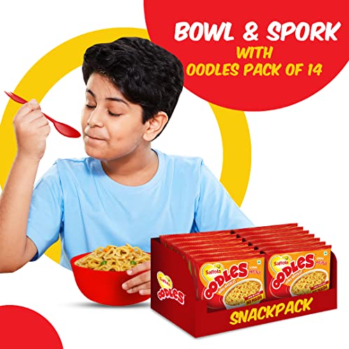 Saffola Oodles Instant Noodles Yummy Masala Flavour, 53gm (Pack of 14)