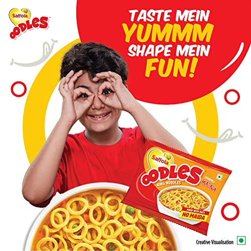 Saffola Oodles Instant Noodles Yummy Masala Flavour, 53gm (Pack of 4)