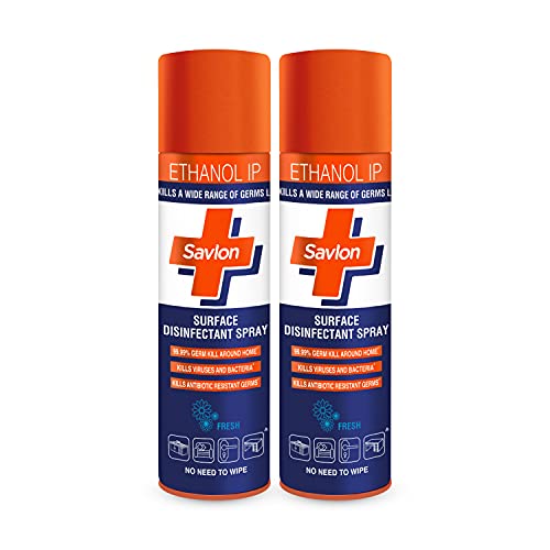 Savlon Surface Disinfectant Spray Sanitizer, Germ Protection on Hard & Soft Surfaces, 230ml (Pack of 2)