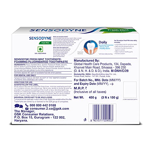 Sensodyne Fresh Mint Toothpaste Sensitivity Relief