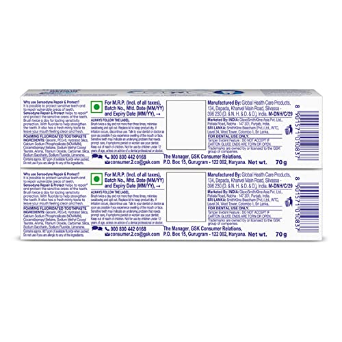 Sensodyne Repair & Protect Toothpaste, 70gm (Pack of 2)
