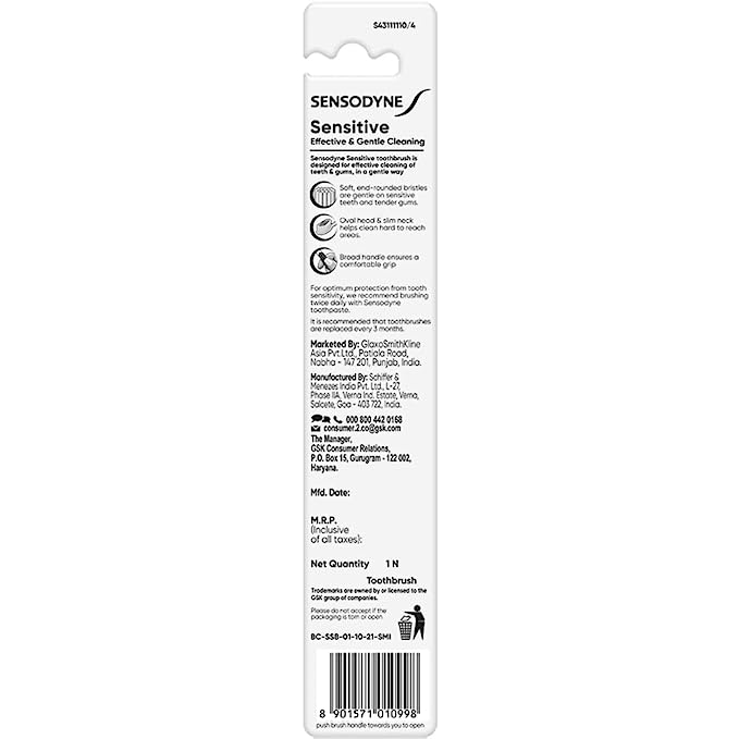 Sensodyne Toothbrush Sensitive tooth brush with soft rounded bristles