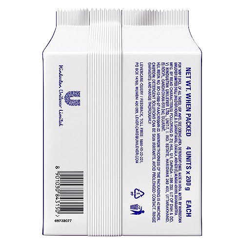 Surf Excel Detergent Bar, Laundry Detergent Bar For Clothes, 200gm (Pack of 4)