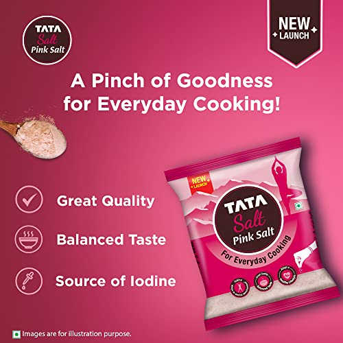 Tata Salt Pink Salt, With 100% Natural Sendha Salt, Rock Salt for Everyday Cooking, Iodized Rock Salt