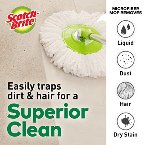 Scotch-Brite 2-in-1 Bucket Spin Mop (Green, 2 Refills)