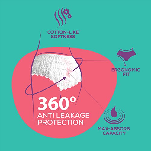 EverEve Ultra Absorbent Heavy Flow Disposable Period Panties for Sanitary Protection, L/XL