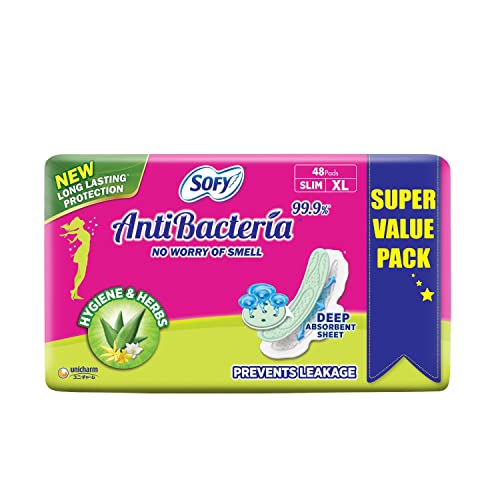 Sofy Anti Bacteria Extra Long Sanitary Pads Slim (Pack of 48 Pads)