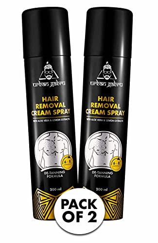 Urbangabru Hair Removal cream Spray, Painless Body Hair Removal spray, 200ml (Pack of 2)