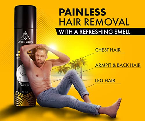 Urbangabru Hair Removal cream Spray, Painless Body Hair Removal spray, 200ml (Pack of 2)