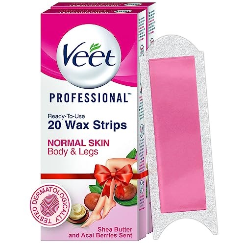 Veet Full Body Waxing Kit Strip For Normal Skin, 20 Strips (Pack of 2)