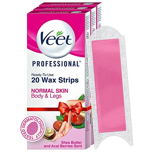 Veet Full Body Waxing Kit Strip For Normal Skin, 20 Strips (Pack of 3)