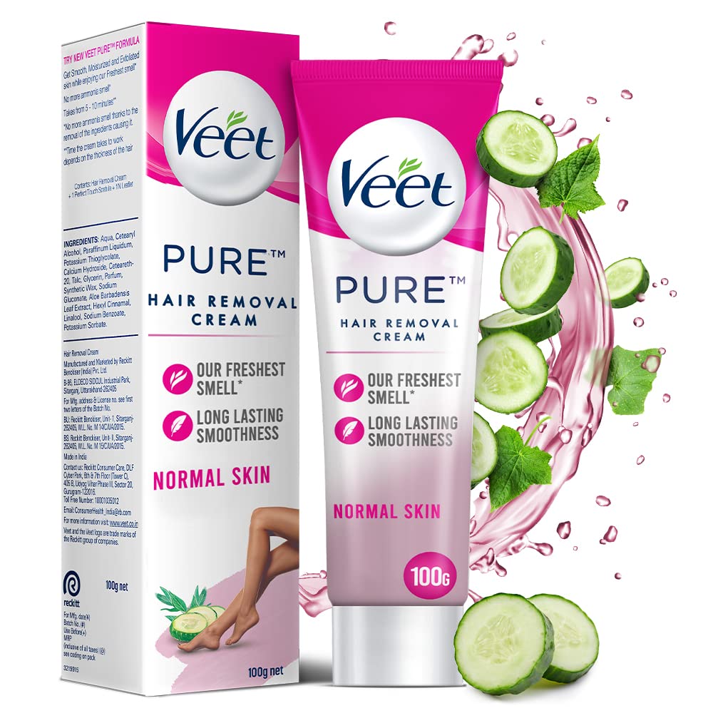 Veet Pure Hair Removal Cream for Women With No Ammonia Smell, Normal Skin