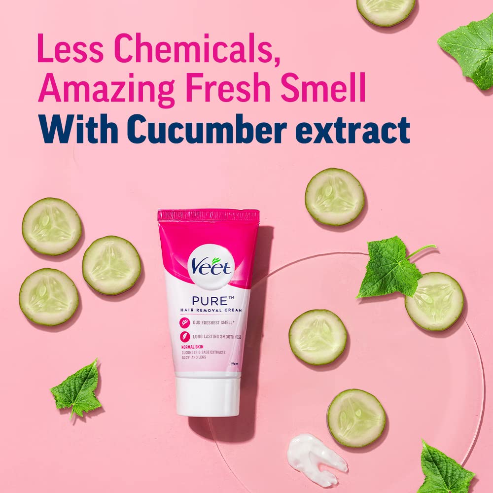 Veet Pure Hair Removal Cream for Women With No Ammonia Smell, Normal Skin