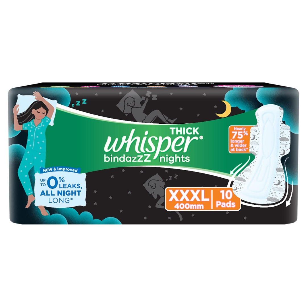 Whisper Bindazzz Night Sanitary Pads, XXXL