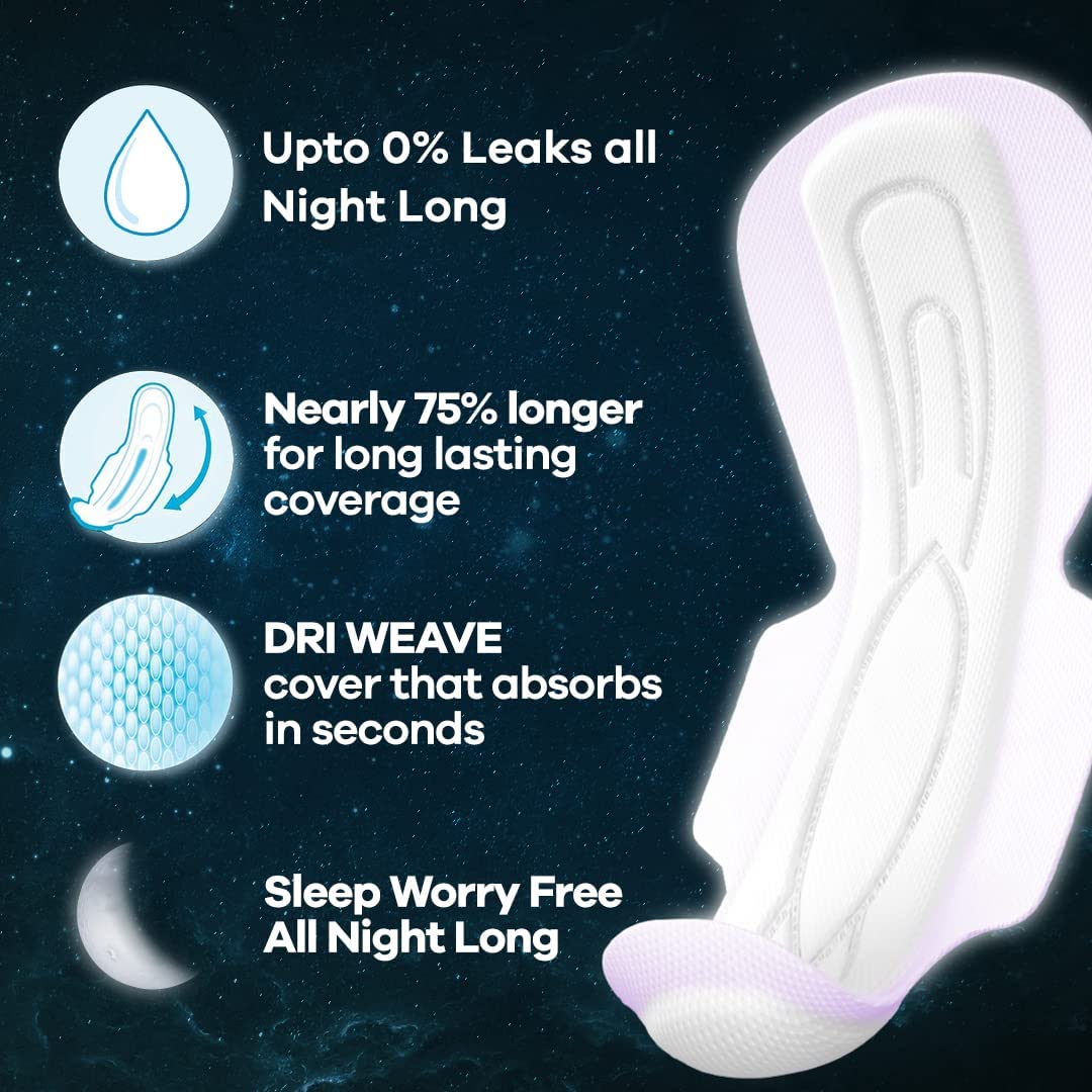 Whisper Bindazzz Night Sanitary Pads, XXXL