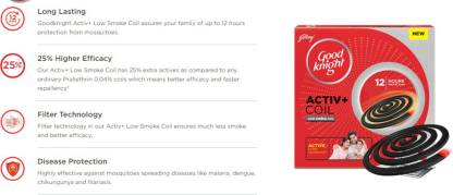 Good Knight Activ+ Low Smoke Coil (Pack of 10)