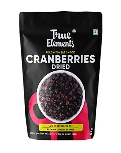 True Elements Dried Cranberries 125g - Antioxidant Rich