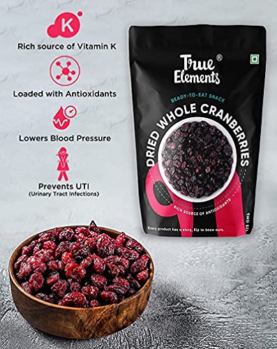 True Elements Dried Cranberries 125g - Antioxidant Rich