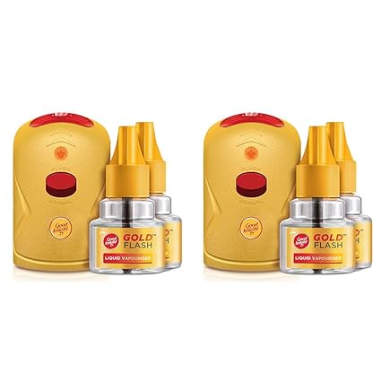 Good knight Gold Flash Liquid Vapourizer Mosquito Repellent (Machine + Pack of 4 Refills)