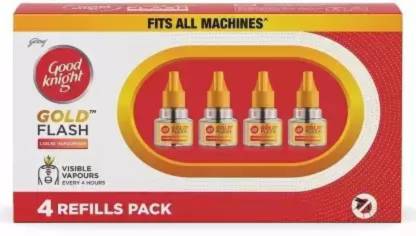 Good knight Gold Flash Liquid Vapourizer Mosquito Repellent Refill - Lavender Fragrance (Pack of 4)