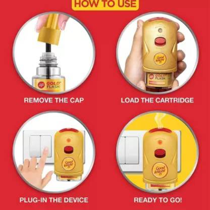 Good knight Gold Flash Liquid Vapourizer Mosquito Repellent Refill - Lavender Fragrance (Pack of 4)