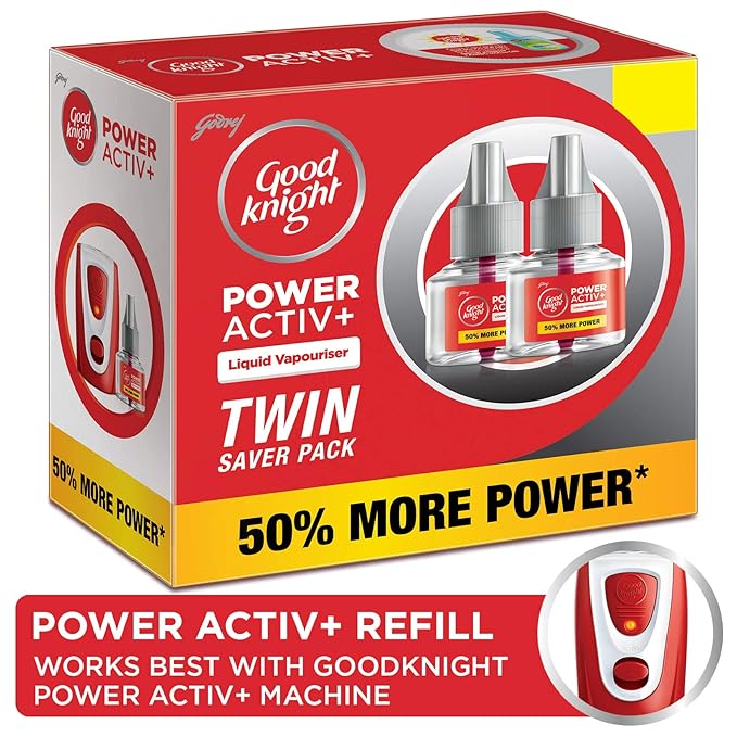 Good Knight Power Active + Cartridge Refill Liquid (Pack Of 2)