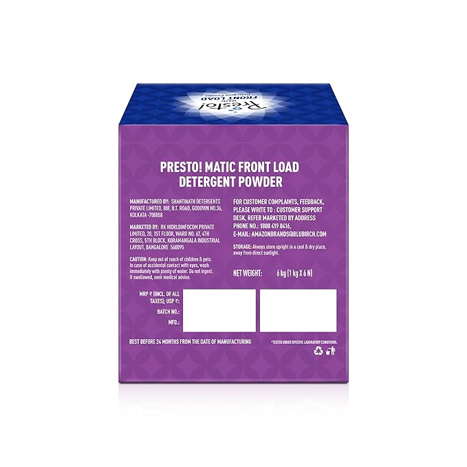 Amazon Brand - Presto Matic Front Load Detergent Powder