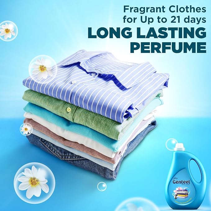 Genteel Matic Liquid Detergent For Top load Washing 1kg bottle + 1kg Refill Pouch