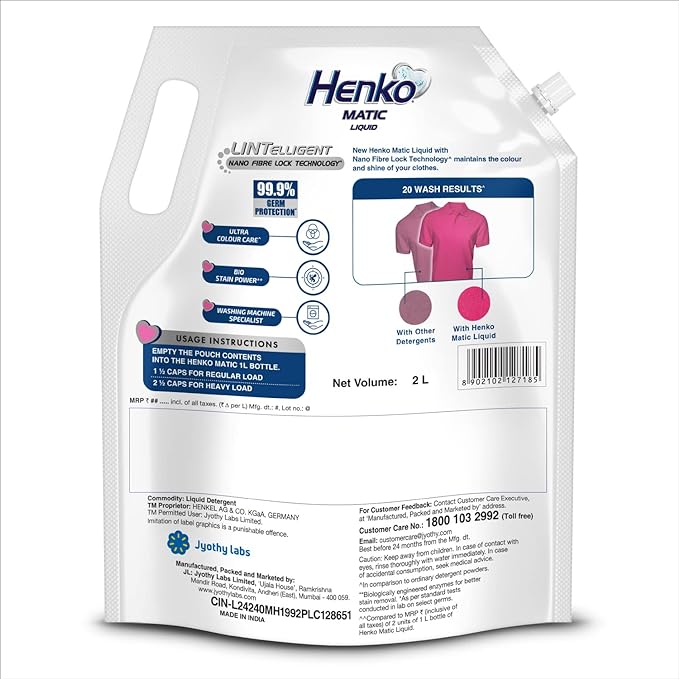 Henko Matic Front Load Liquid Detergent Refill Pouch