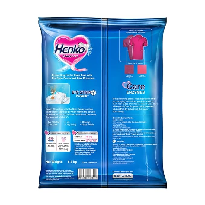 Henko Stain Care Detergent Powder For Hand Wash & Top Load Machine