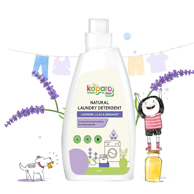 Koparo Laundry Liquid Natural & Non Toxic Eco-friendly Tough on Stains - Lavender