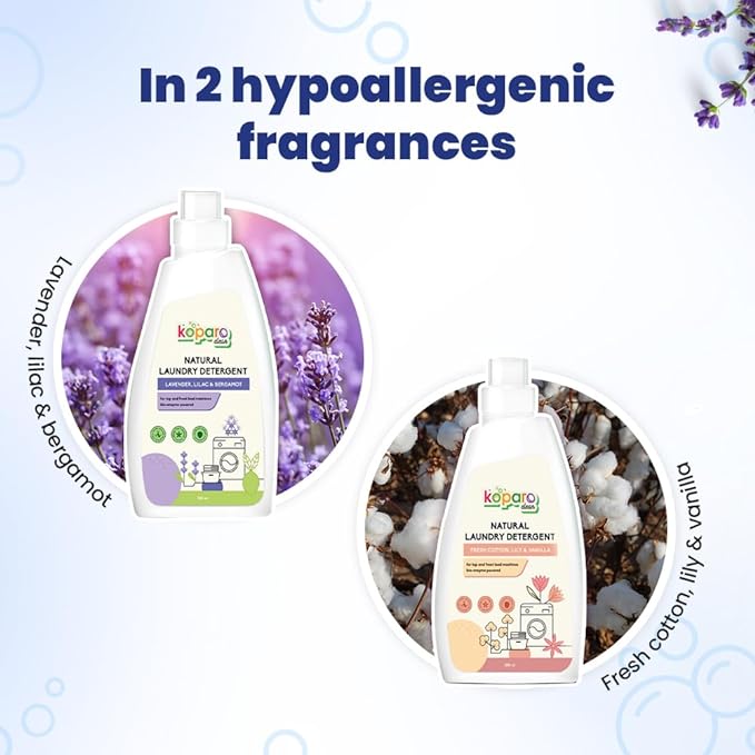 Koparo Laundry Liquid Natural & Non Toxic Eco-friendly Tough on Stains - Lavender