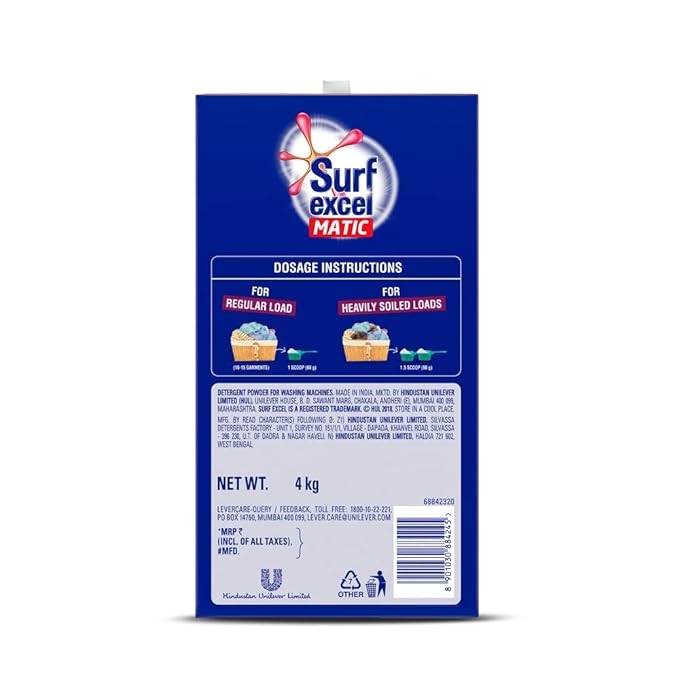 Surf Excel Matic Front Load Detergent Washing Powder