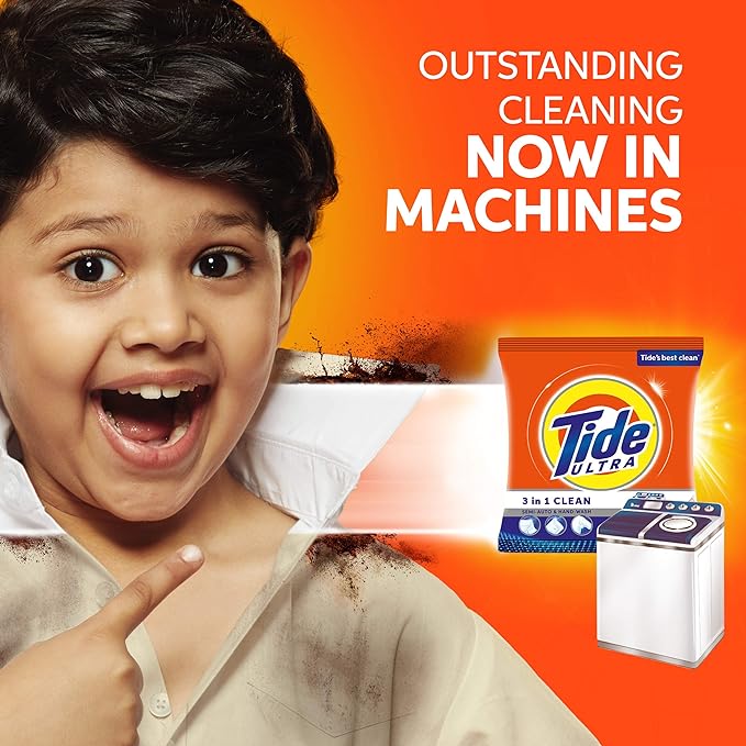 Tide Ultra Stain Magnet Clean Semi-Auto & Hand Wash Detergent Washing Powder
