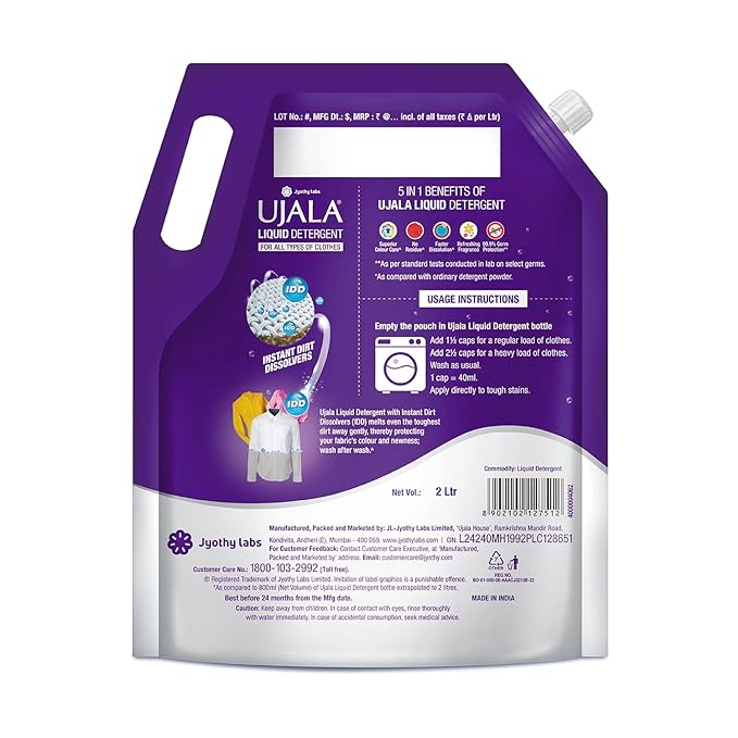 Ujala Front Load Liquid Detergent With Power of Instant Dirt Dissolution