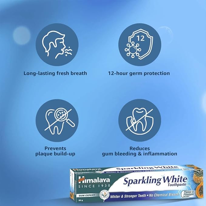 Himalaya Sparkling White Toothpaste, Pack of 2