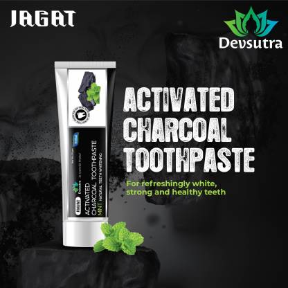 Jagat Devsutra Dr Trusted Ayurvedic HERBAL Activated Charcoal Toothpaste & Fresh Mint Toothpaste, Pack of 2