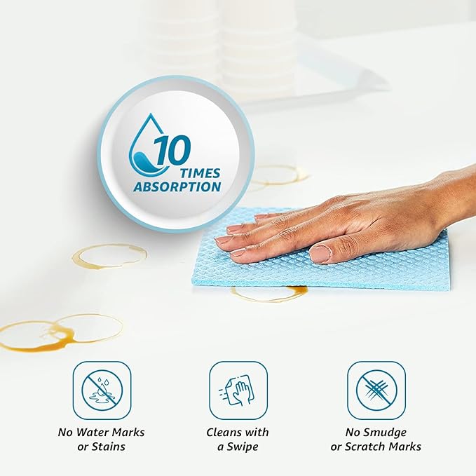 Amazon Brand Presto Sponge Wipes Assorted, Pack of 5