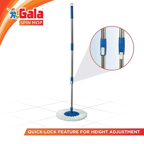 Gala Spin Mop Extendable Handle with Microfiber Refill