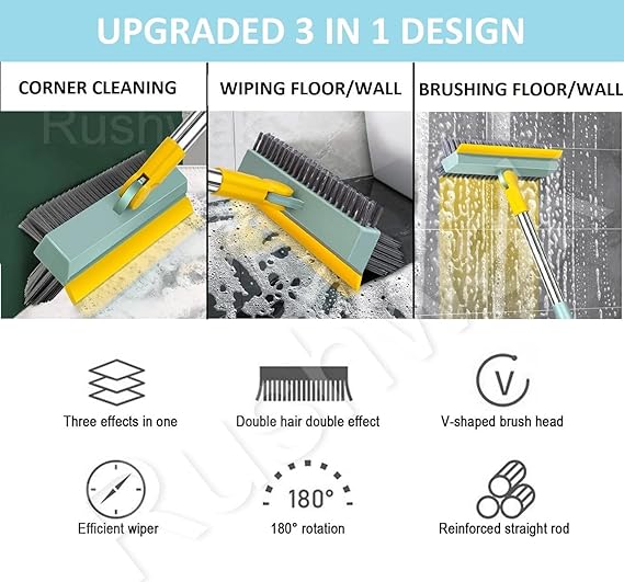 Rushwak Bathroom Cleaning Brush with Wiper
