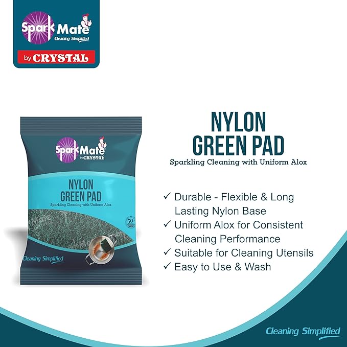 Sparkmate By Crystal Nylon Green Scrub Pad