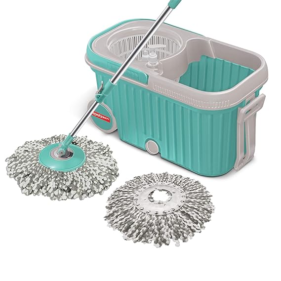 Spotzero by Milton Elite Spin Mop with Bigger Wheels and Plastic Auto Fold Handle
