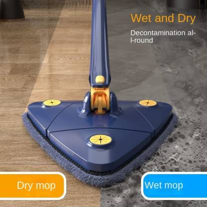 VYOOx 360 Rotatable Adjustable Triangle Cleaning Mop with Stainless Steel Long Handle