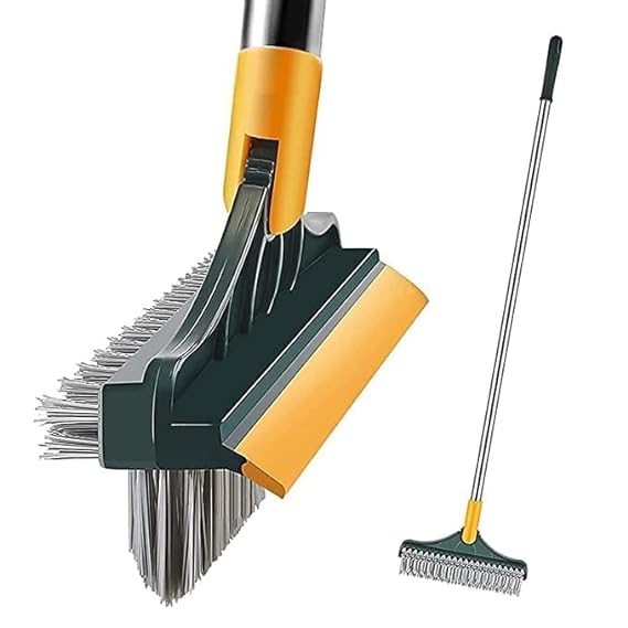 VYOOx3 in 1 Floor Scrub Brush Tiles Cleaning Brush with Handle
